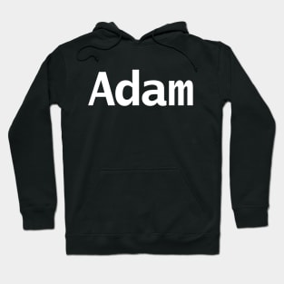 Adam White Text Typography Hoodie